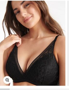 Knix Gilded Black Lace Deep V Plunge Bra  Size M
